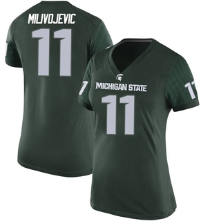Alessio Milivojevic Replica Green Women's Michigan State Spartans Football Jersey