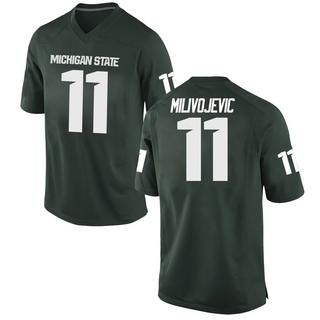 Alessio Milivojevic Replica Green Youth Michigan State Spartans Football Jersey