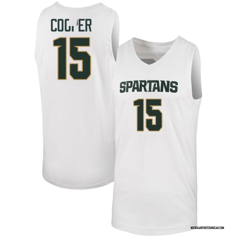 Carson Cooper Replica White Men's Michigan State Spartans Basketball Jersey