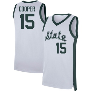 Carson Cooper Replica White Men's Michigan State Spartans Retro Performance Basketball Jersey