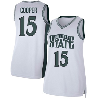 Carson Cooper Replica White Women's Michigan State Spartans Retro Basketball Jersey