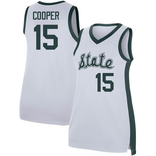 Carson Cooper Replica White Women's Michigan State Spartans Retro Performance Basketball Jersey