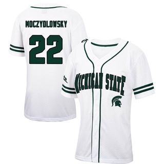 Gavin Moczydlowsky Replica White Women's Michigan State Spartans Colosseum /Green Free Spirited Baseball Jersey