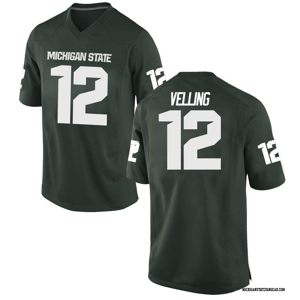 Jack Velling Game Green Youth Michigan State Spartans Football Jersey