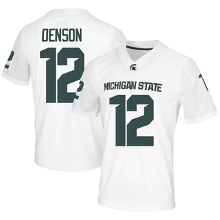 Justin Denson Jr. Game White Youth Michigan State Spartans Football Jersey