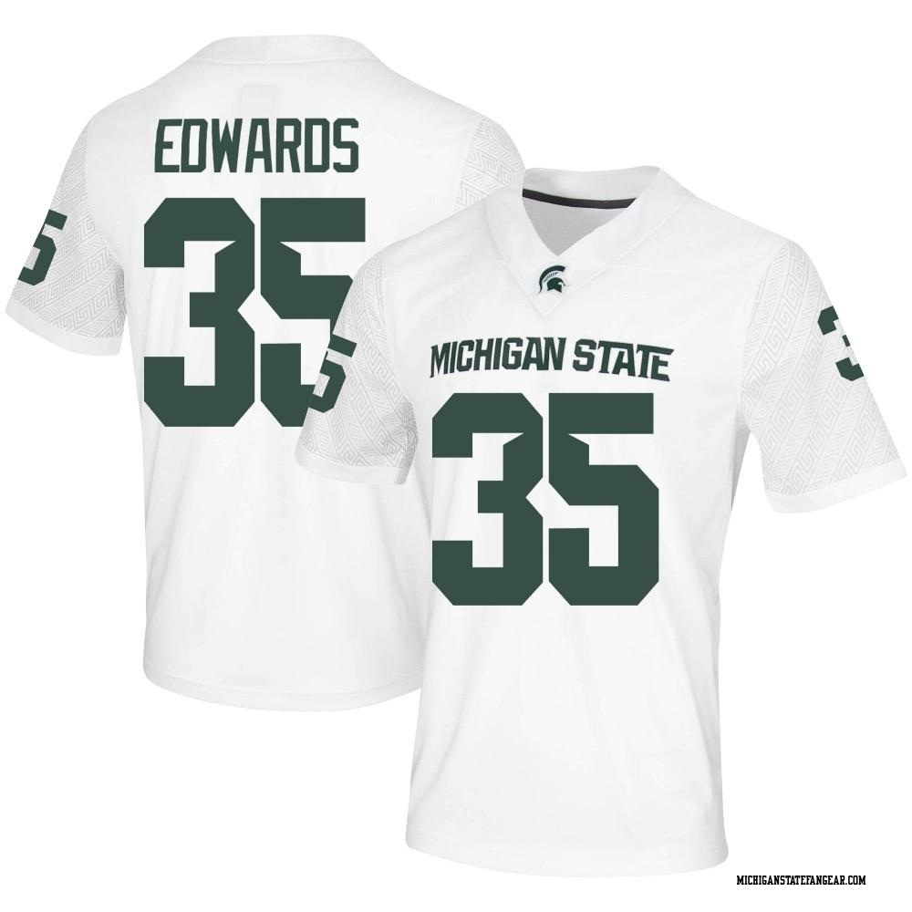 Sam Edwards Game White Men's Michigan State Spartans Football Jersey
