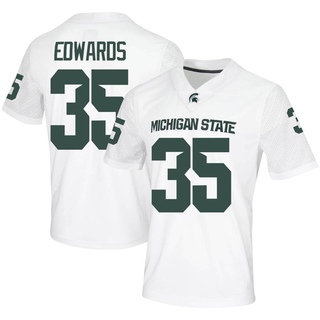 Sam Edwards Game White Men's Michigan State Spartans Football Jersey